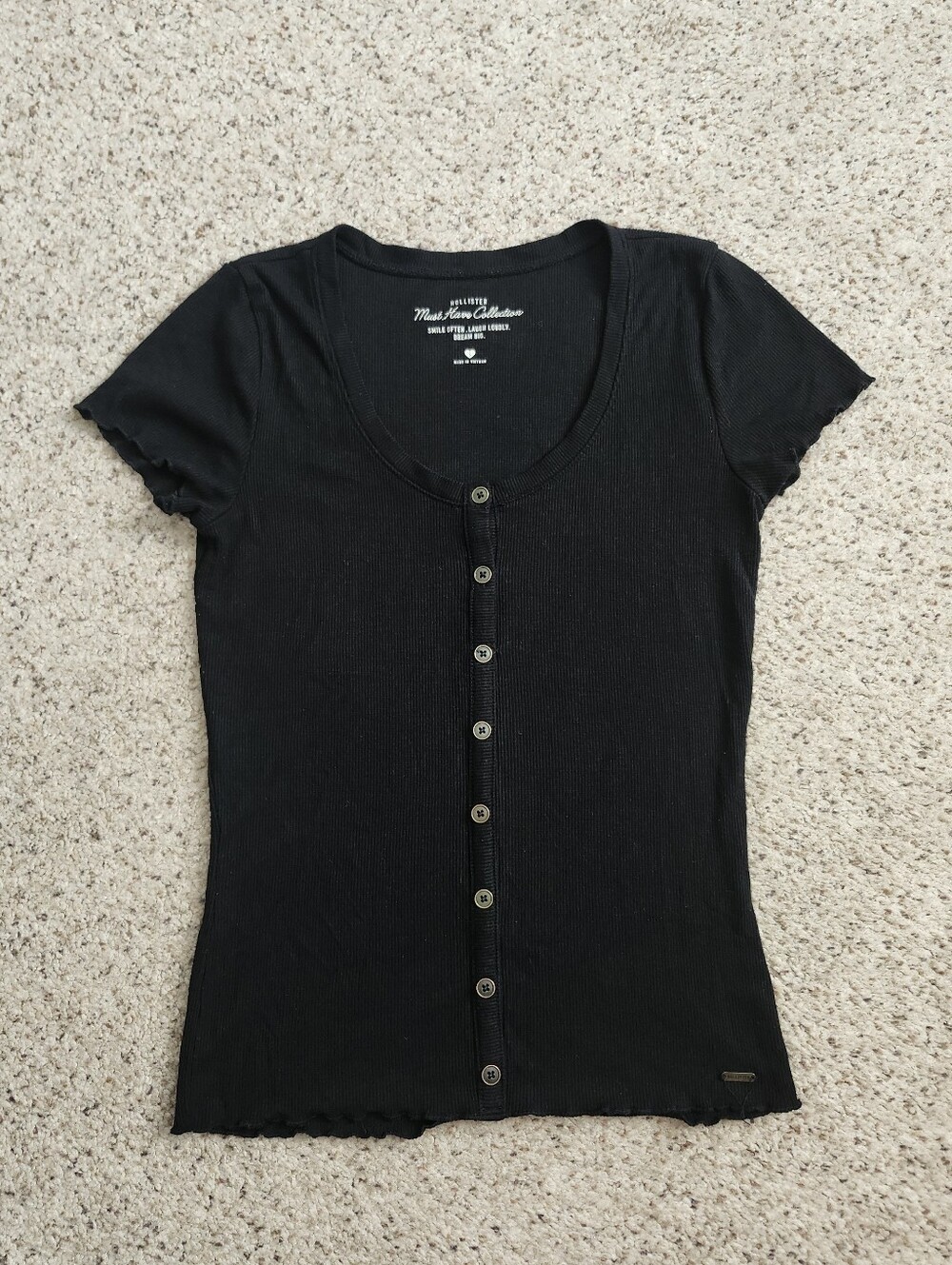 Hollister Black Button Up Shirt